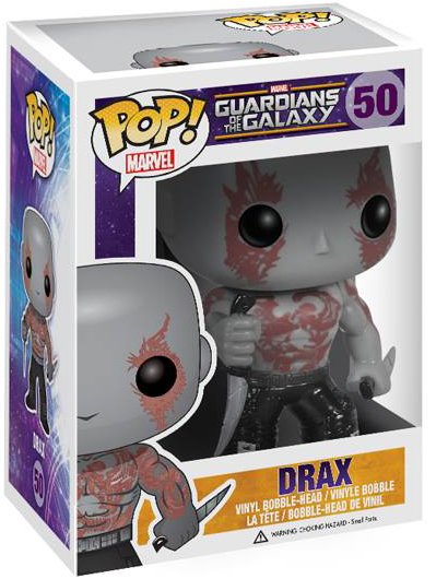 POP! Guardians of the Galaxy - Drax figure, produced by Funko. Packaging.