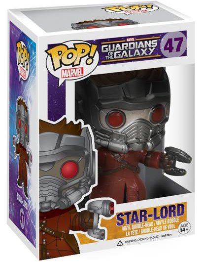 POP! Guardians of the Galaxy - Star-Lord figure, produced by Funko. Packaging.