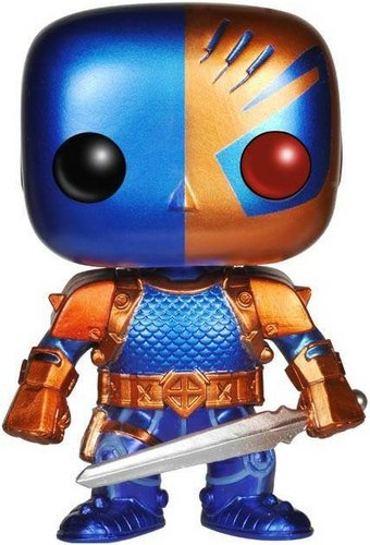 POP! Heroes - Deathstroke (Metallic) figure by Dc Comics, produced by Funko. Front view.