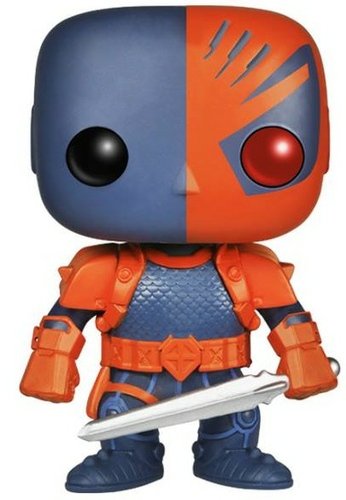 POP! Heroes - Deathstroke figure by Dc Comics, produced by Funko. Front view.