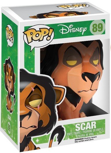 POP! Lion King - Scar figure by Disney, produced by Funko. Packaging.