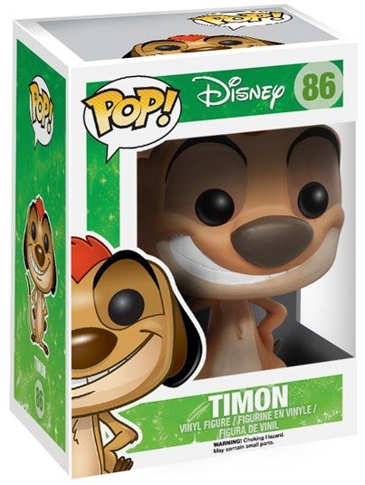 POP! Lion King - Timon figure by Disney, produced by Funko. Packaging.