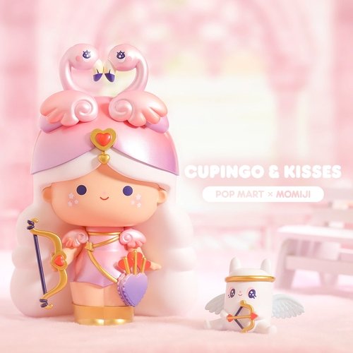 POP MART x Momiji - Cupingo & Kisses figure by Momiji, produced by Pop Mart. Front view.