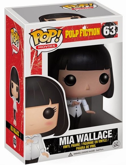 POP! Pulp Fiction - Mia Wallace figure, produced by Funko. Packaging.