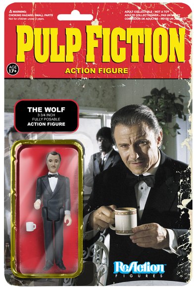 Pulp Fiction Action Figure - The Wolf figure by Super7, produced by Funko. Packaging.
