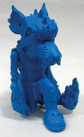 Rad Battle Rat - unpainted blue figure by Mike Sutfin, produced by Reckless Toys. Front view.