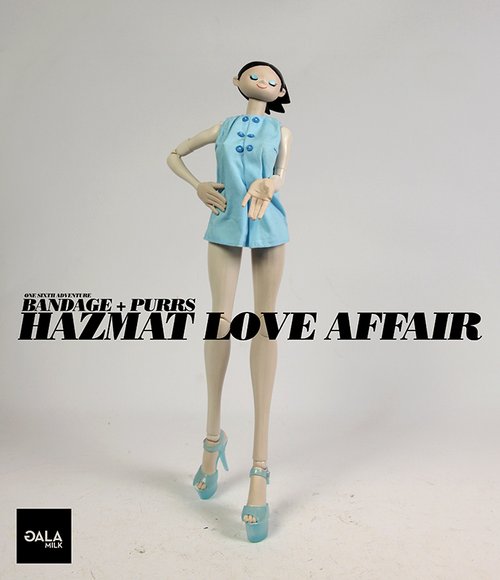 Rad Love Yellow Hazmart Girl - Isobelle figure by Ashley Wood, produced by Threezero. Front view.