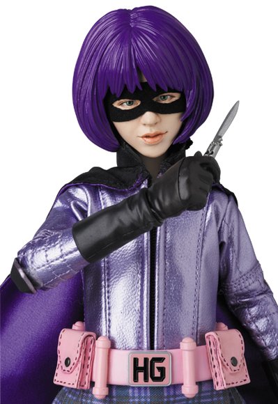 RAH HIT-GIRL (1 of his edition) figure, produced by Medicom Toy. Detail view.