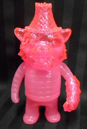 Randall - Clear Pink & Milky Pink figure by Bwana Spoons, produced by Gargamel. Front view.