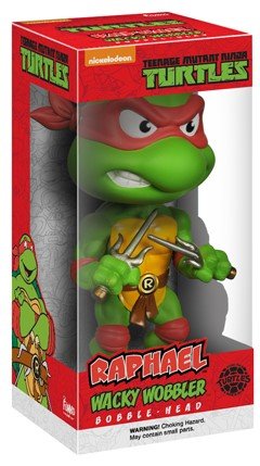 Raphael figure by Nickelodeon, produced by Funko. Packaging.
