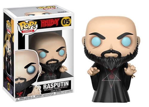 Rasputin figure by Mike Mignola, produced by Funko. Front view.