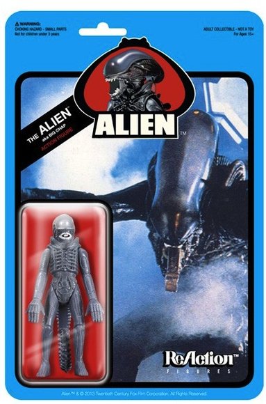 ReAction Alien - Alien (Grey) figure by Super7, produced by Funko. Packaging.