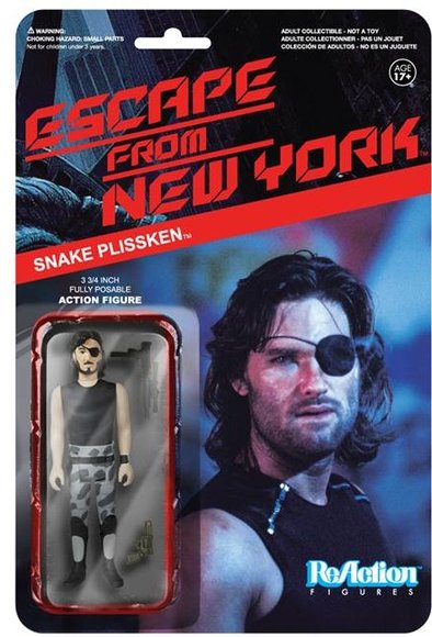 ReAction Escape From New York - Snake Plissken figure by Super7, produced by Funko. Packaging.
