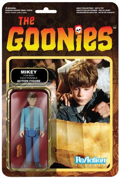 ReAction The Goonies - Mikey figure by Super7, produced by Funko. Packaging.