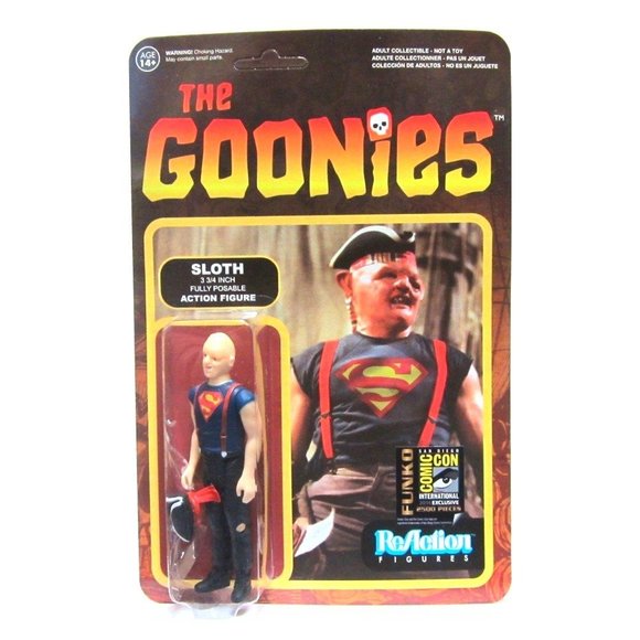ReAction The Goonies - Sloth (SDCC 2014) figure by Super7, produced by Funko. Packaging.