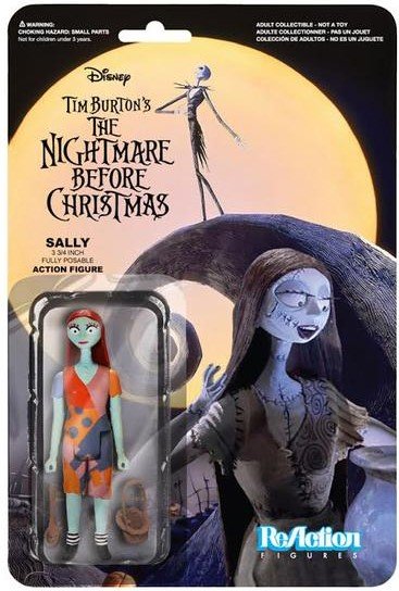 ReAction The Nightmare Before Christmas - Sally figure by Super7, produced by Funko. Packaging.