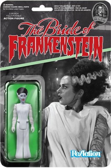 ReAction Universal Monsters - The Bride of Frankenstein figure by Super7, produced by Funko. Packaging.