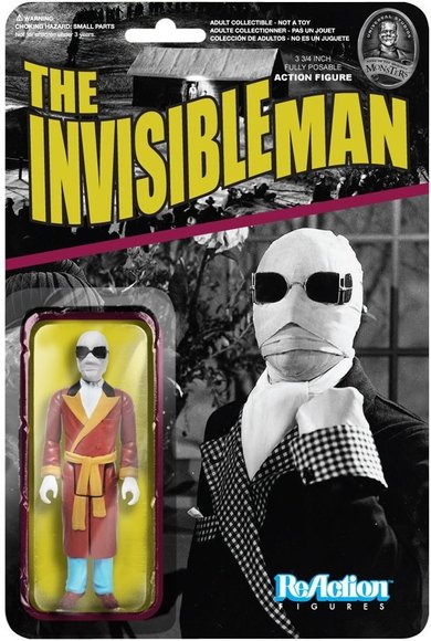 ReAction Universal Monsters - The Invisible Man figure by Super7, produced by Funko. Packaging.