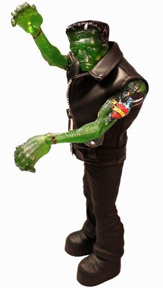 Rebel Frankenstein figure, produced by Mezco Toyz. Front view.
