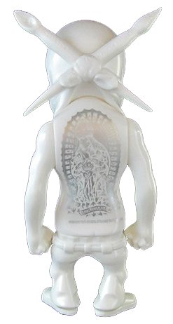 Rebel Ink - White, Silver Print figure by Usugrow, produced by Secret Base. Back view.