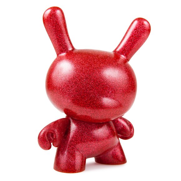 Red Chroma figure, produced by Kidrobot. Side view.