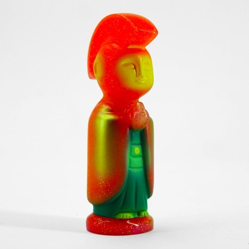 RED CITRUS JIZO-ANARCHO figure by Toby Dutkiewicz, produced by Devils Head Productions. Front view.