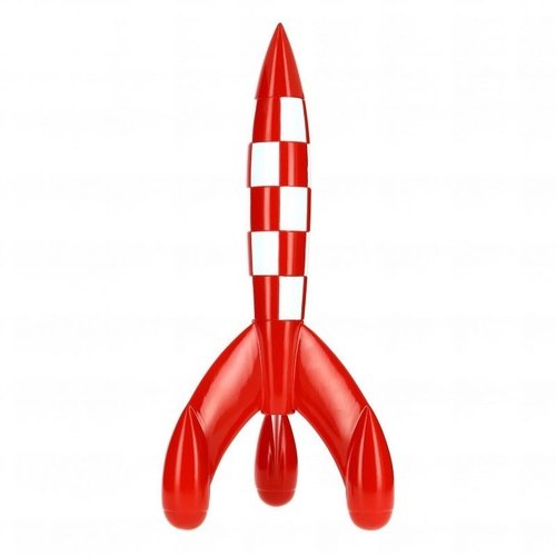 Resin Rocket figure by Hergé, produced by Moulinsart. Front view.