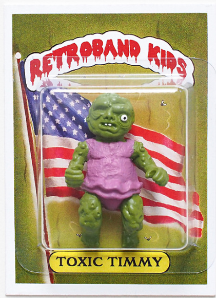 Retroband Kids -Toxic Timmy figure by Aaron Moreno, produced by Retroband. Front view.