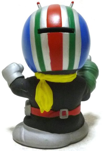 Riderman figure, produced by Banpresto. Back view.