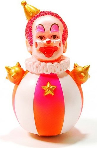 ROLY-POLY THE BOMB > CLOWN BALL（クラウン頭） > CLOWN BALL／オレンジ ORANGE figure by Kikkake, produced by Kikkake. Front view.