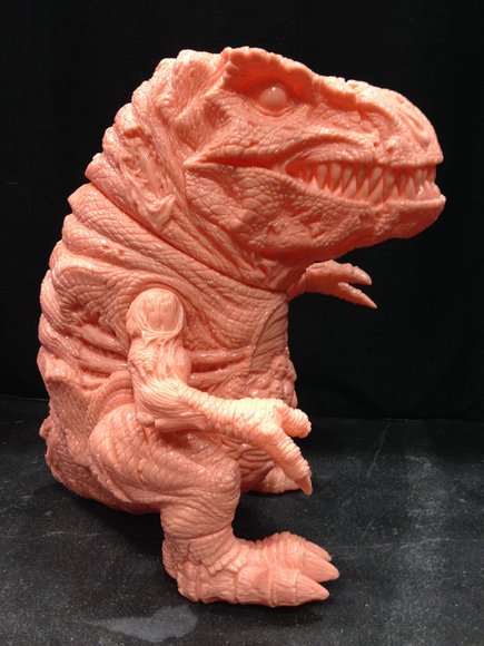 Rotten Rexx - Unpainted Flesh figure by James Groman, produced by Lulubell Toys. Side view.