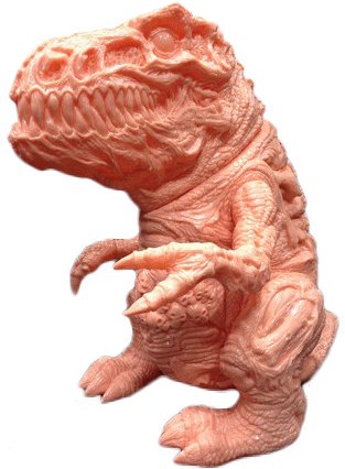 Rotten Rexx - Unpainted Flesh figure by James Groman, produced by Lulubell Toys. Front view.