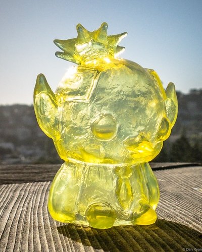 Samurai--Clear Yellow figure by Devilrobots, produced by Wonderwall. Front view.