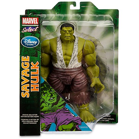 Savage Hulk figure by Marvel, produced by Marvel Select. Packaging.