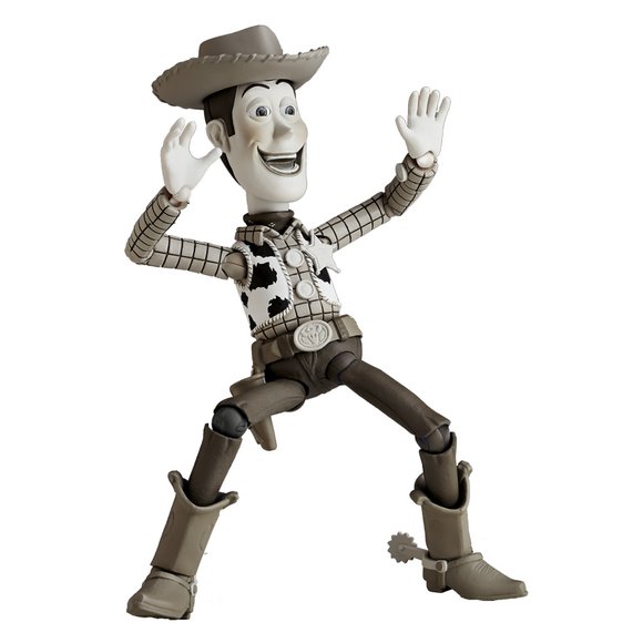 Revoltech No.010 Woody (Sepia) figure, produced by Kaiyodo. Front view.