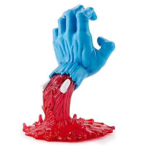 Screaming Hand figure by Jim Phillips, produced by Kidrobot. Back view.