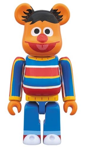 SESAME STREET - ERNIE BE@RBRICK 100% figure, produced by Medicom Toy. Front view.