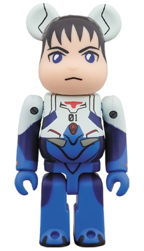 Shinji Ikari BE@RBRICK 100% figure, produced by Medicom Toy. Front view.