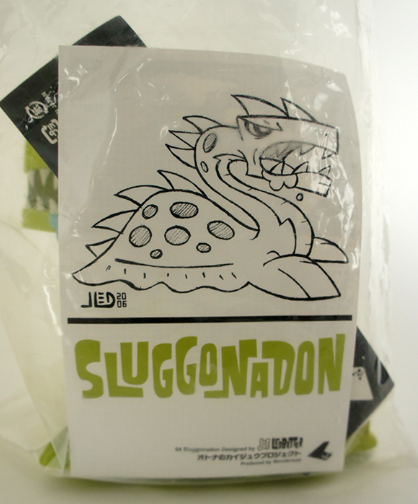 Sluggonadon figure by Joe Ledbetter, produced by Wonderwall. Detail view.