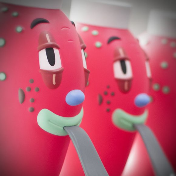 Slugilicious Member edition figure by Gary Baseman, produced by Arts Unknown. Detail view.