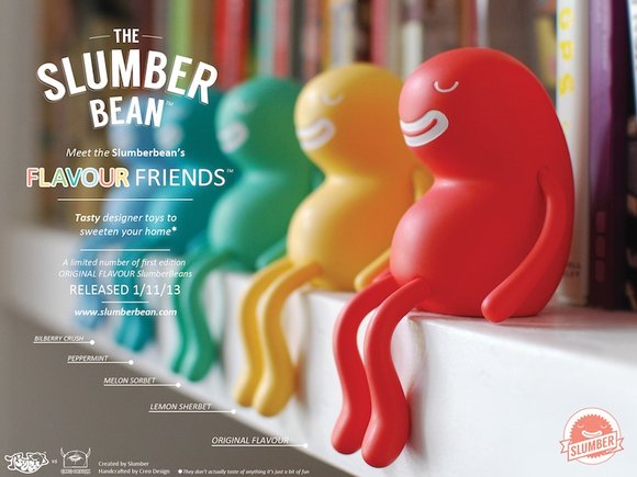 SlumberBean - Original Flavour figure by Slumber, produced by Creo Design. Side view.
