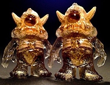 Smokey Clear Resin Infected Stroll figure by Scott Wilkowski X Spanky Stokes. Front view.
