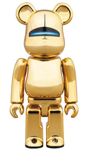 SORAYAMA SEXY ROBOT GOLD BE@RBRICK 100% figure, produced by Medicom Toy. Front view.
