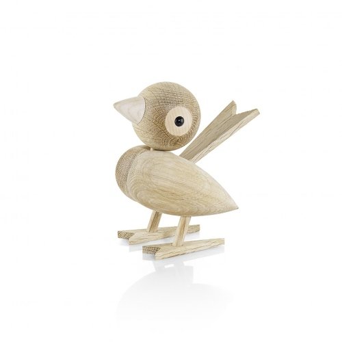 Sparrow figure by Gunnar Flørning, produced by Lucie Kaas. Front view.