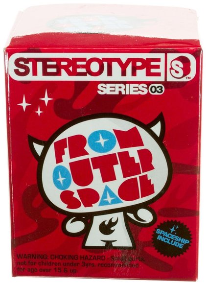 Stereotype From Outer Space - Dirt figure by Superdeux, produced by Red Magic. Packaging.