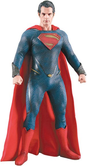 Superman figure by Dc Comics, produced by Hot Toys. Front view.