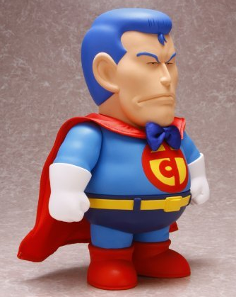 Suppaman figure, produced by Fewture. Front view.