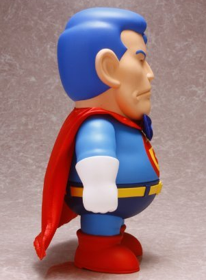 Suppaman figure, produced by Fewture. Side view.