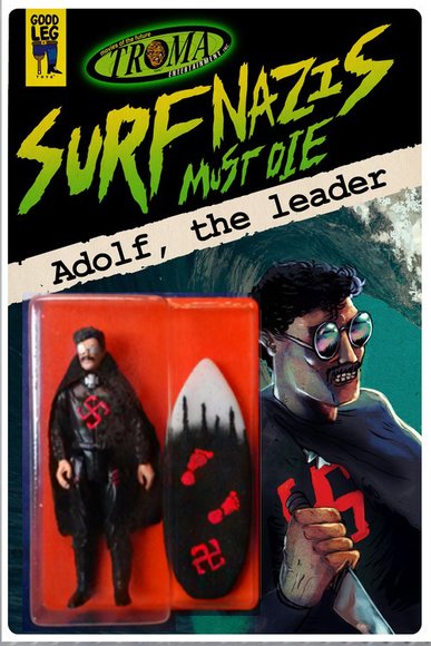 Surf Nazis Must Die! - Adolf, the Leader figure by Ralph Niese, produced by Goodleg Toys. Packaging.