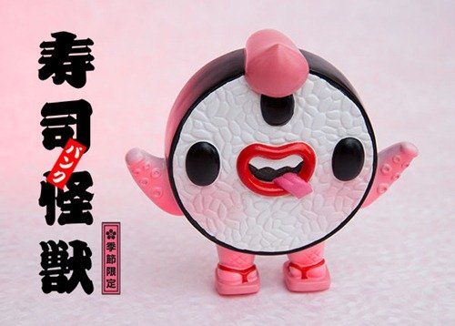 Sushi Kaiju - Sakura Flavored figure by Paul Shih, produced by Hollow Threat. Front view.